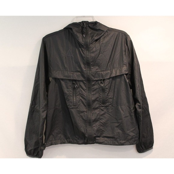 Nike ACG Hooded Lightweight Nylon Jacket Womens size XS Black Full Zip - Picture 1 of 9